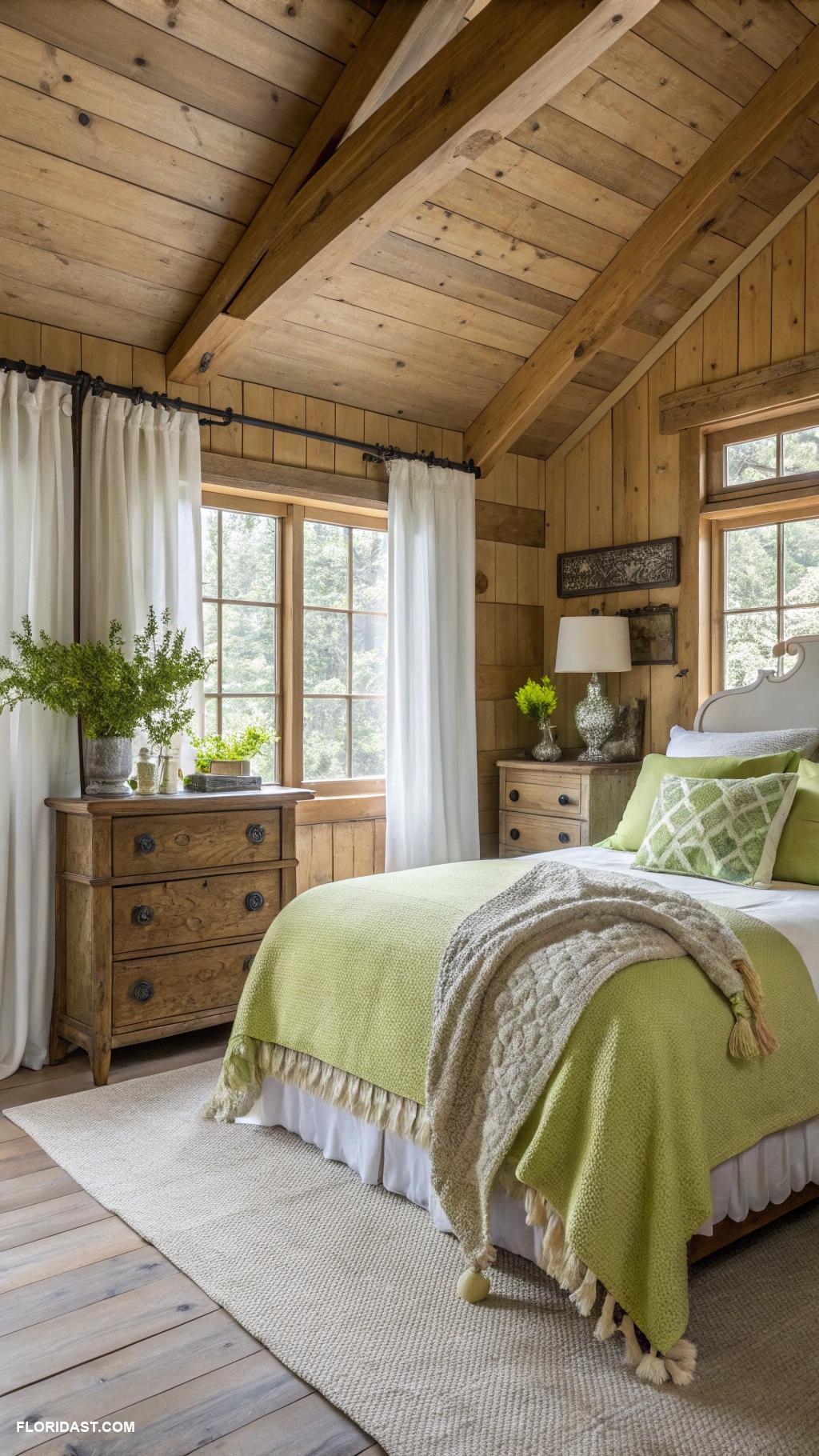 lime green bedrooms Rustic decor with lime green touches