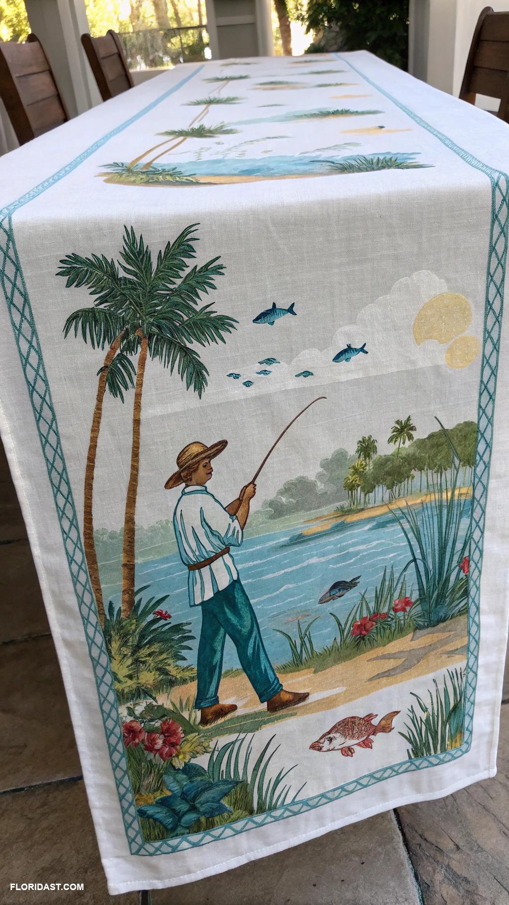 linen home decor Fisherman motif table runners
