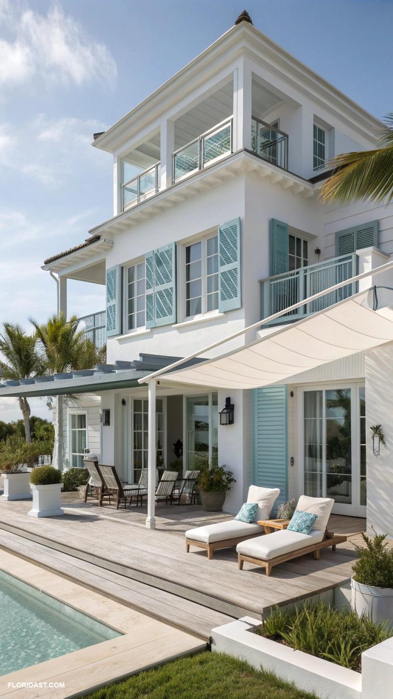 modern coastal homes Elegant seaside residence with rooftop terrace