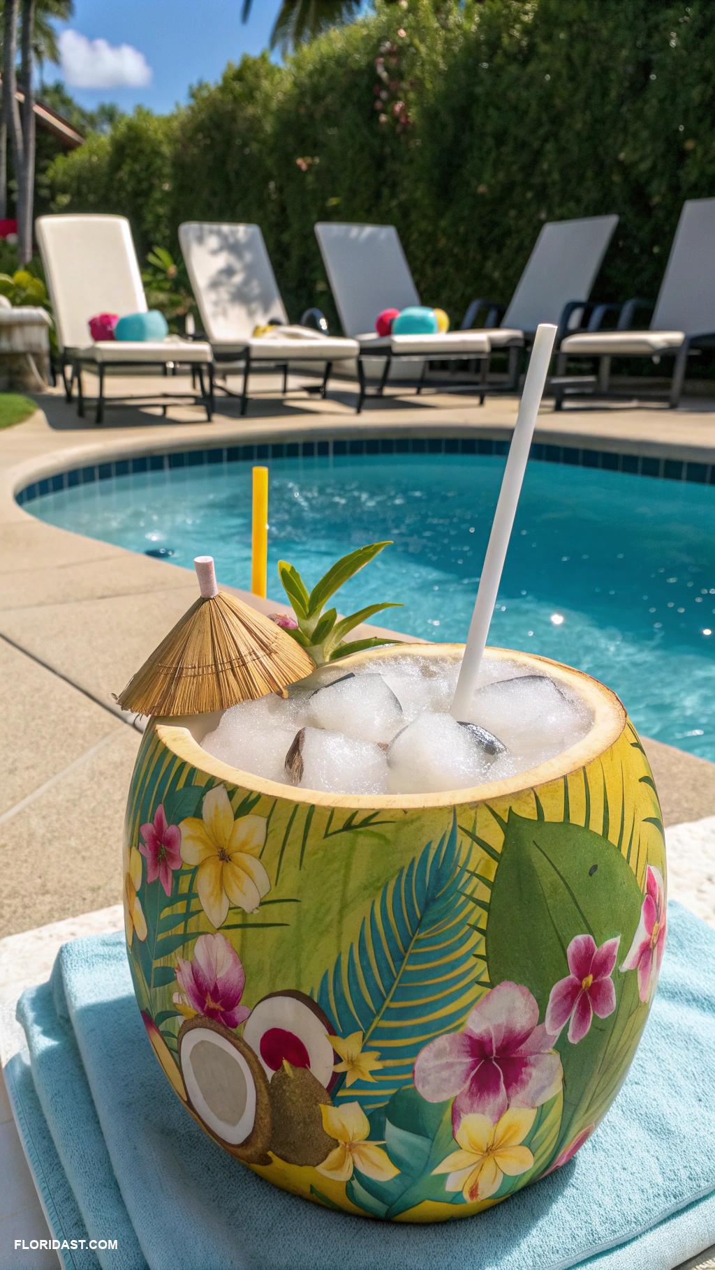 pool inspiration Coconut drink coolers