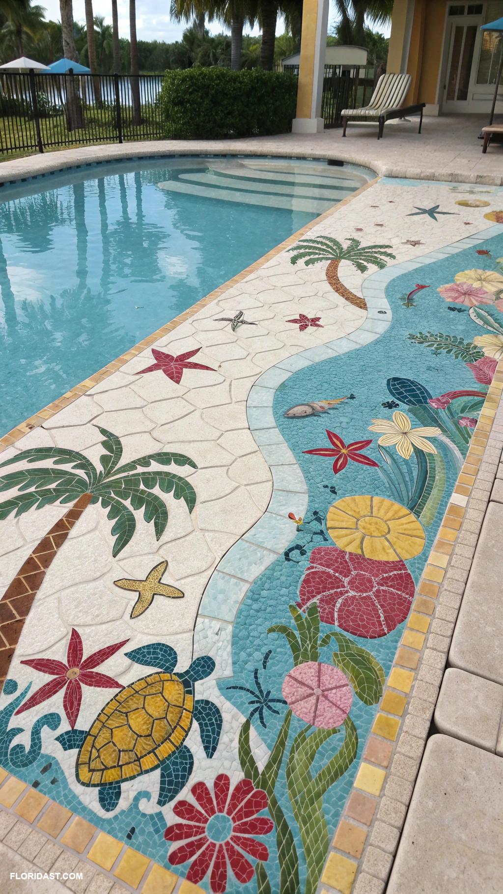 pool inspiration Florida themed mosaic tile designs