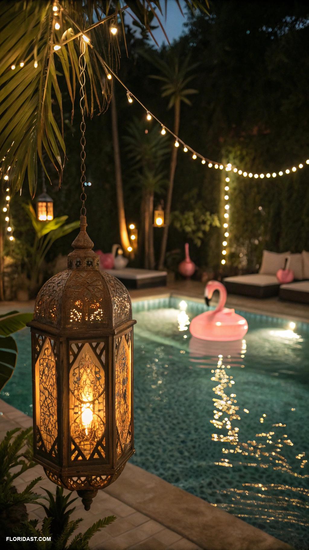pool inspiration Lanterns for evening pool parties