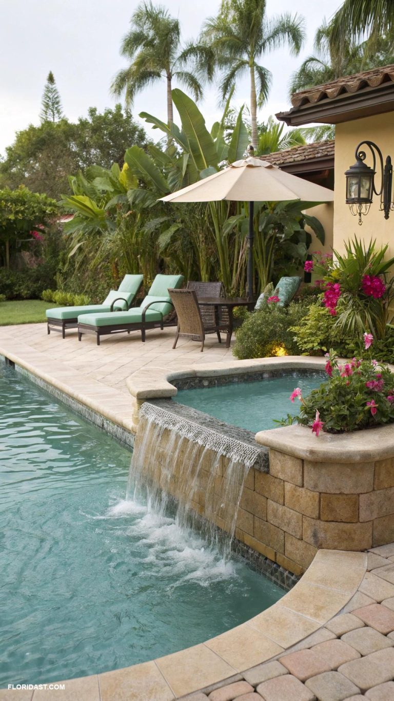 pool patio ideas Water features for calming atmosphere