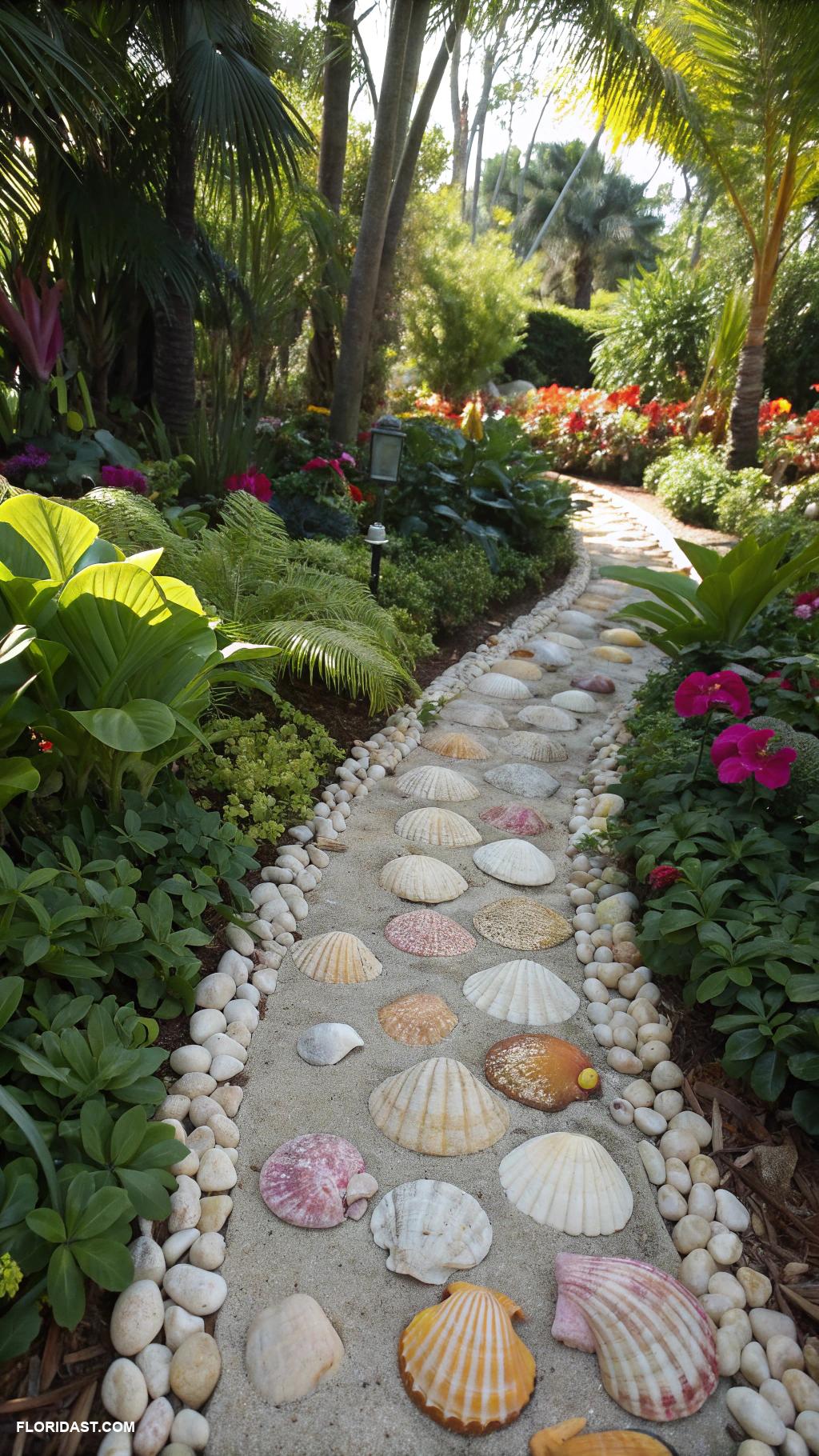 shell collection display ideas Create a shell garden path
