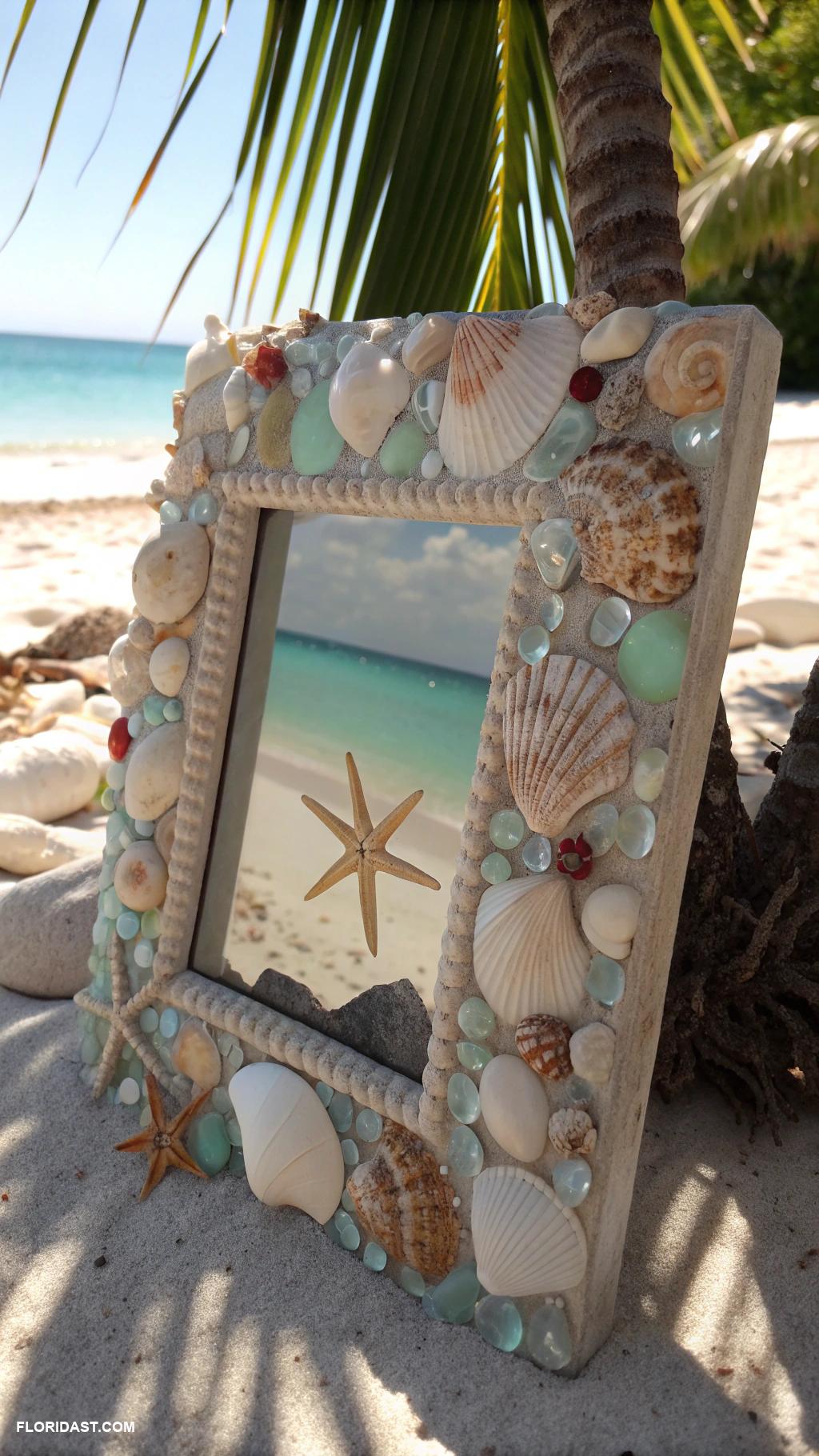 shell collection display ideas Make a shell covered picture frame