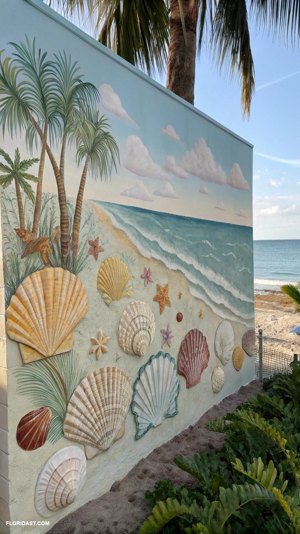 shell collection display ideas Paint a shell mural on canvas