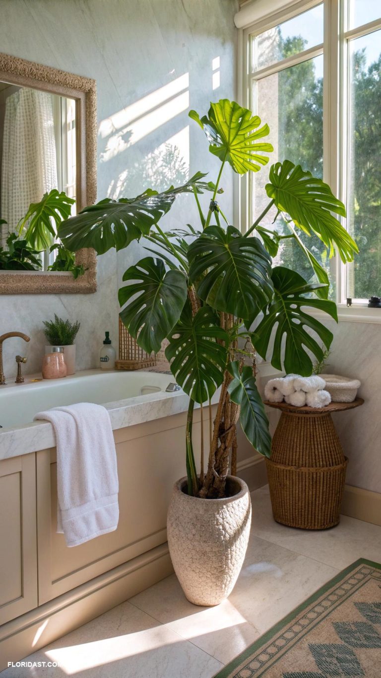 tropical bathrooms Indoor plants for freshness