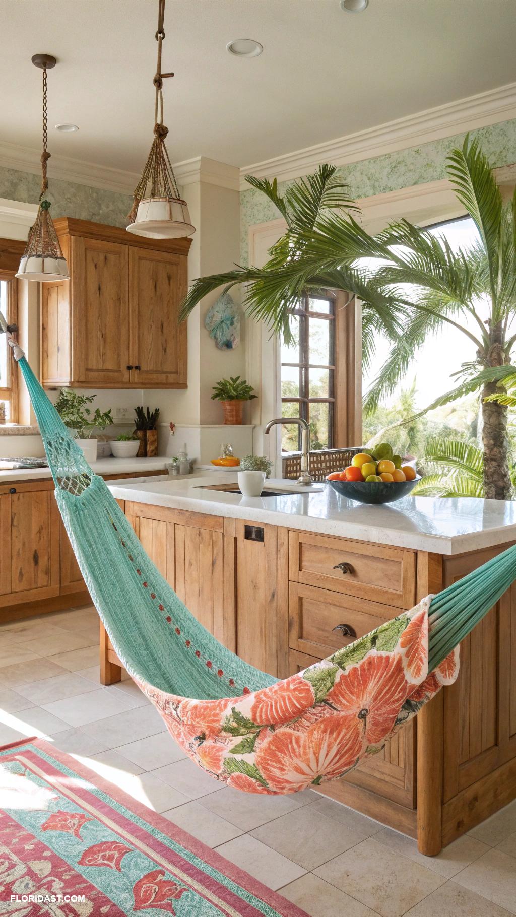 tropical kitchens Hammock corner for casual lounging