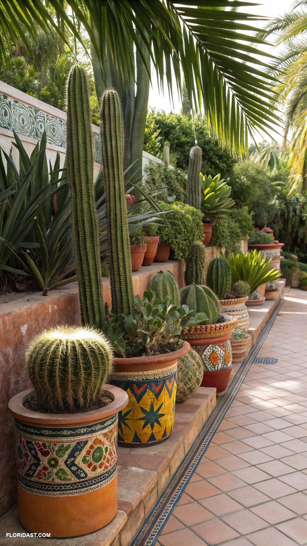 tropical planter ideas Cacti collection for low maintenance gardens