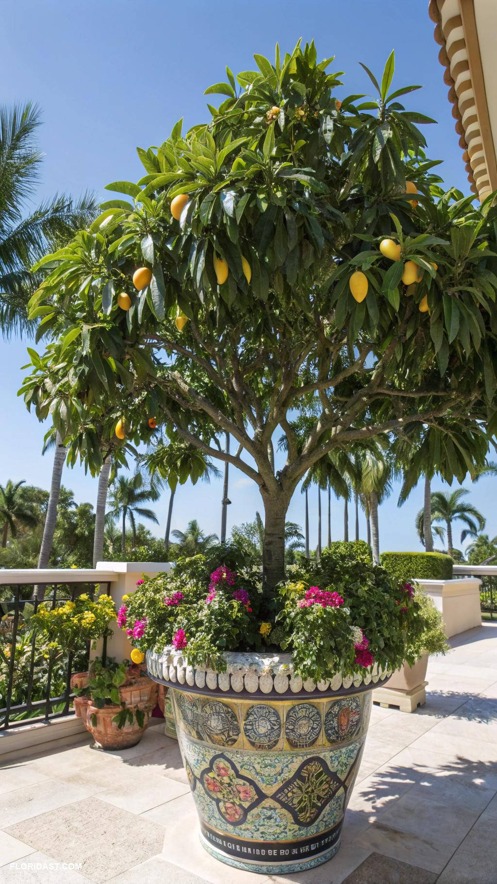 tropical planter ideas Tropical fruit trees in large containers