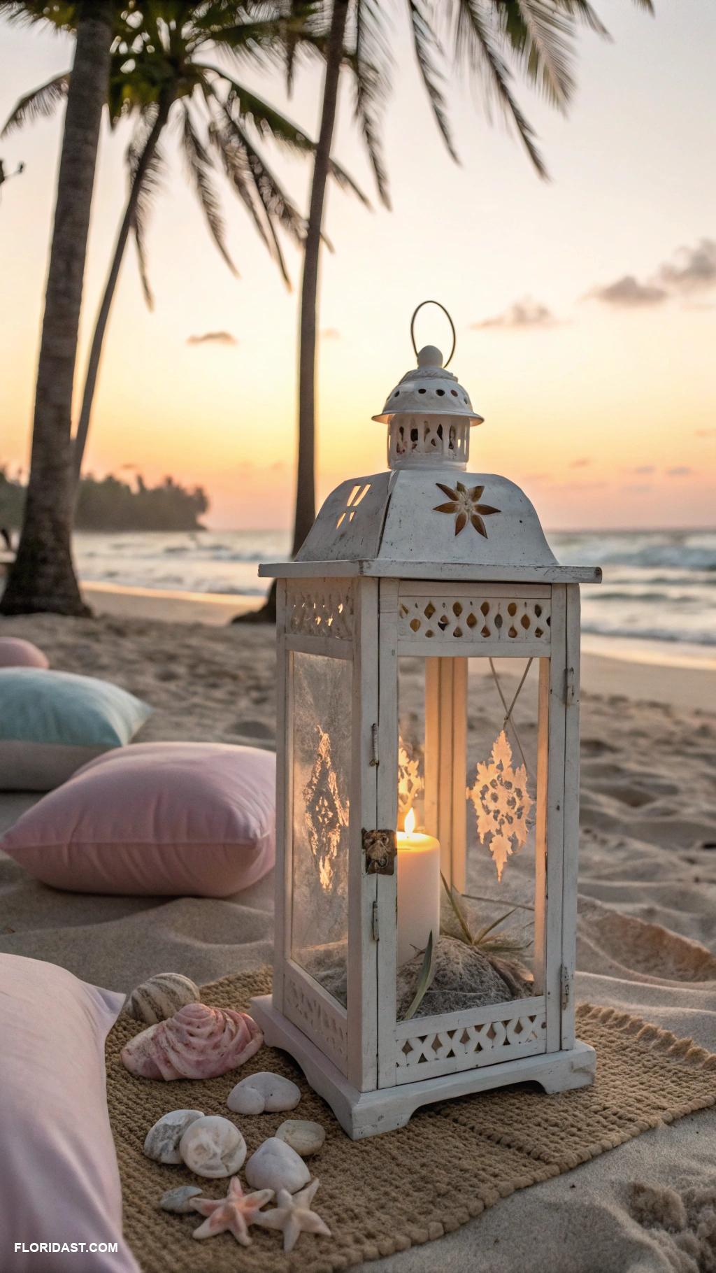 beach house decor ideas Functioning lanterns for a beachy outdoor glow
