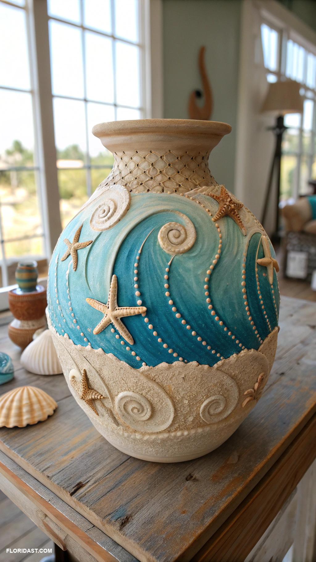 beach house decor ideas Handmade pottery for local artisan flair