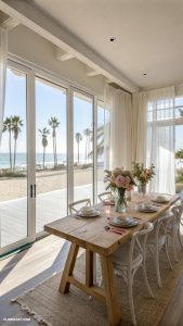 beach house dining room ideas Natural light through large windows