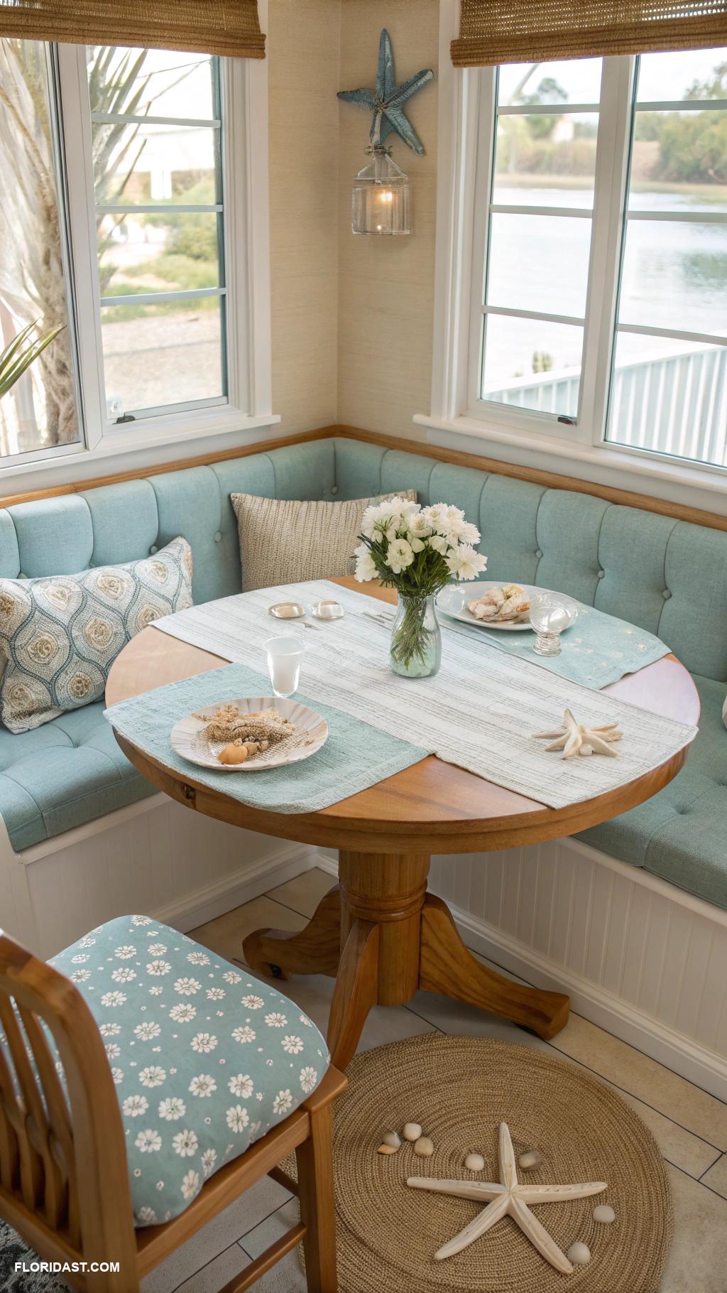 breakfast nook ideas Seashell accents for a coastal touch