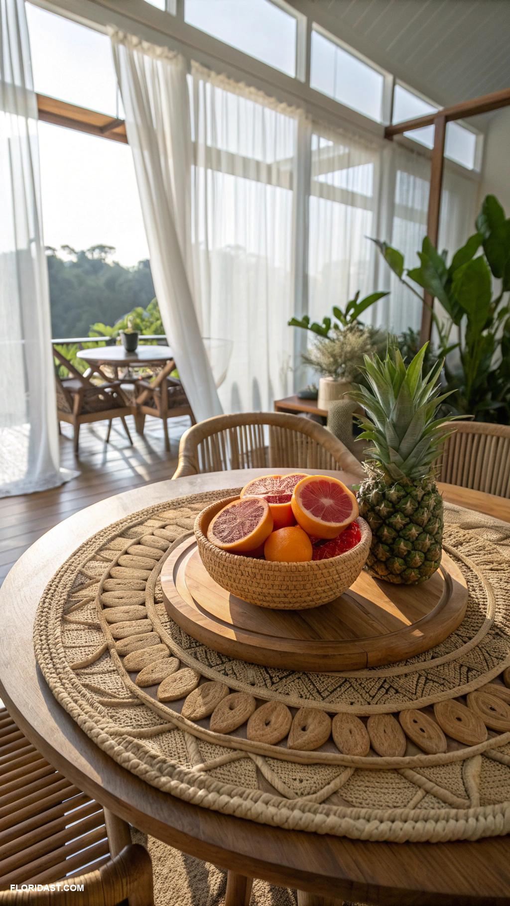 breakfast nook ideas Woven bamboo placemats for a natural look