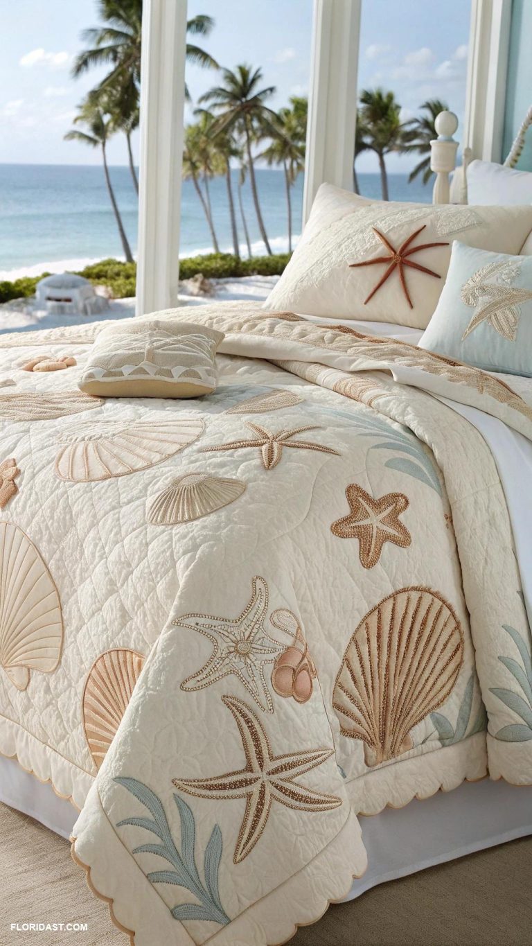 coastal bedding ideas Beach themed quilts with sand colors