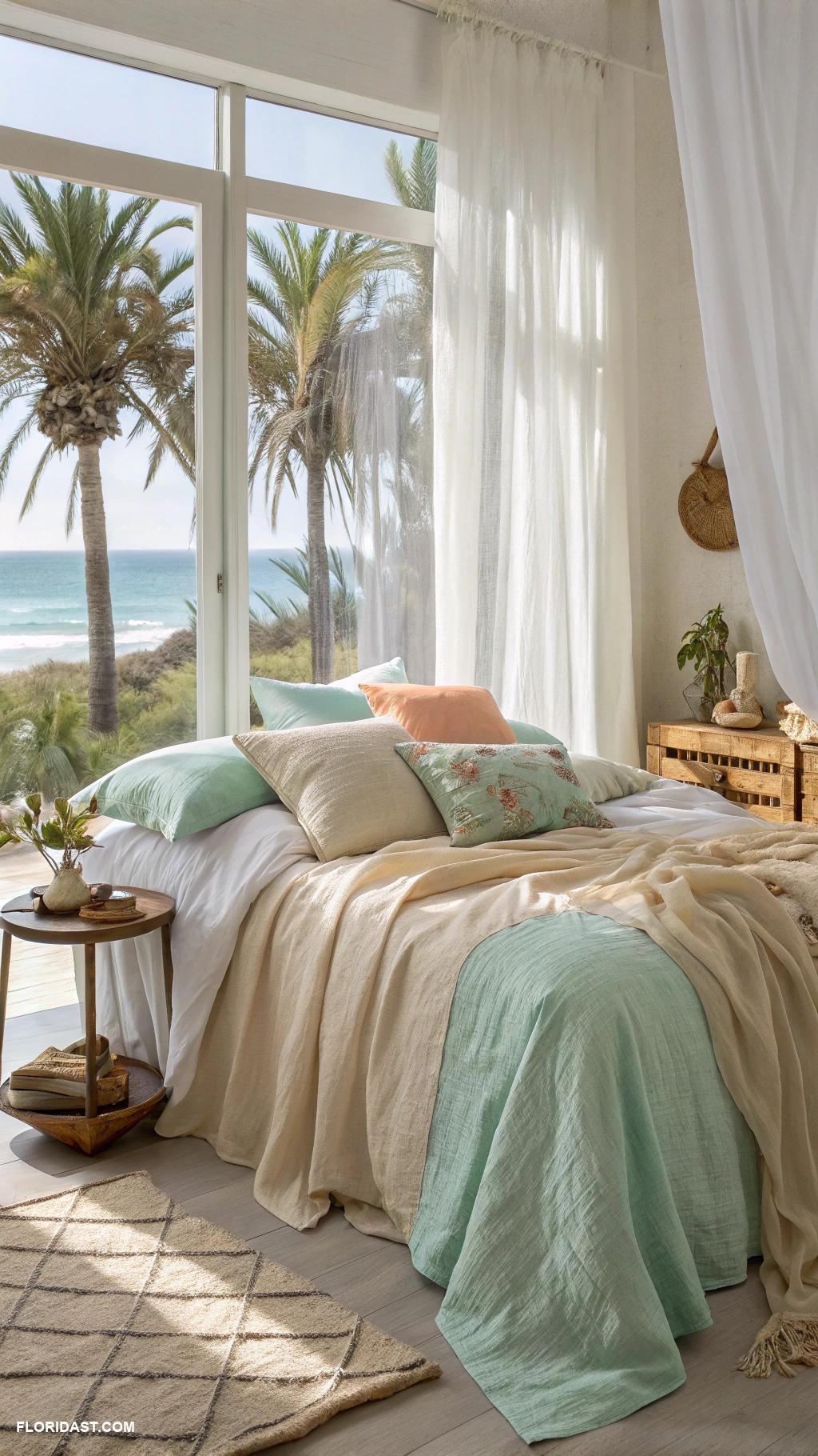 coastal bedding ideas Lightweight linen bedding for summer nights
