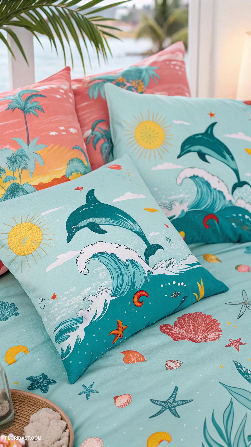 coastal bedding ideas Whimsical dolphin prints for playful decor