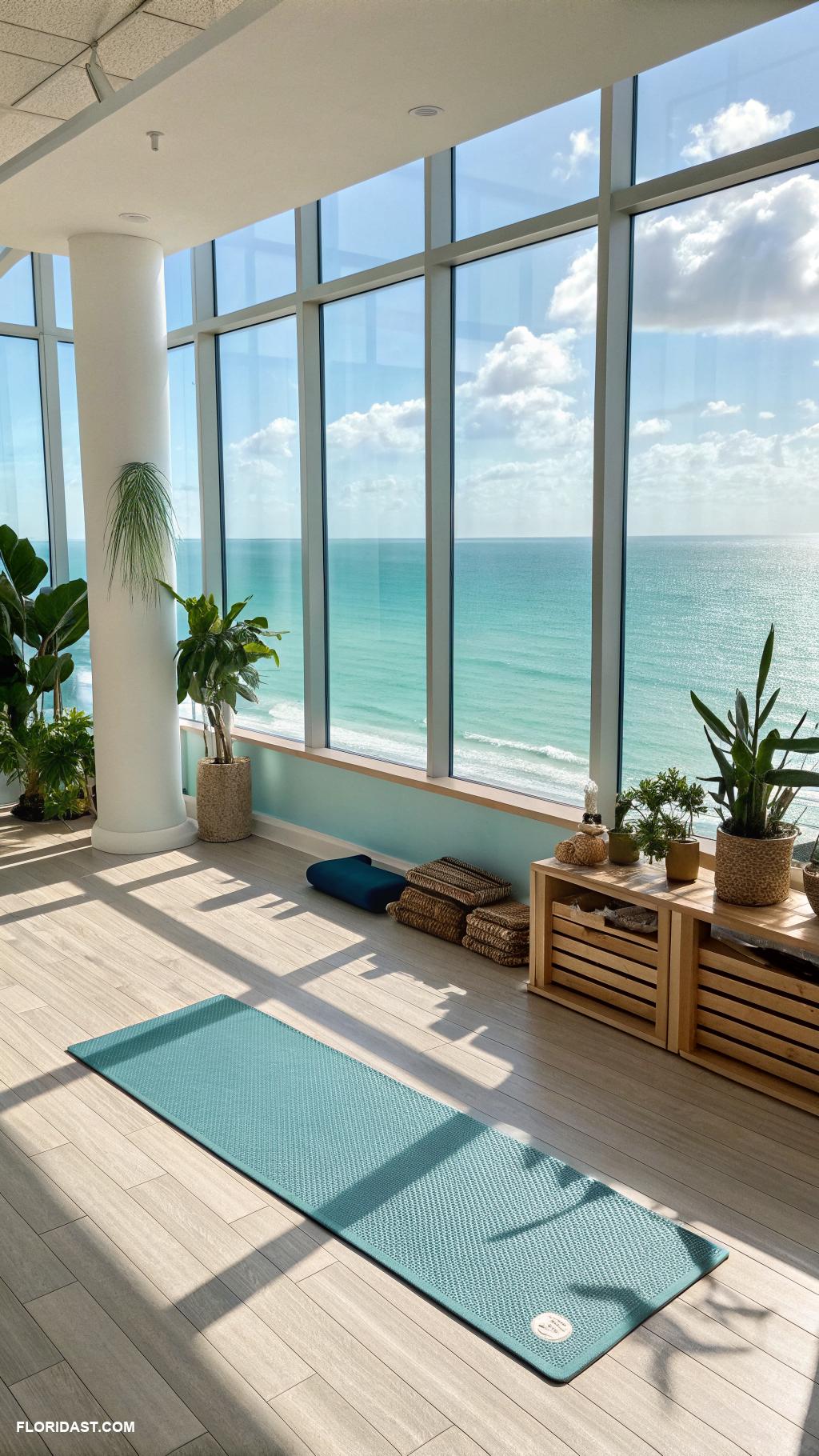 coastal home workout studios Oceanview yoga studio in Miami
