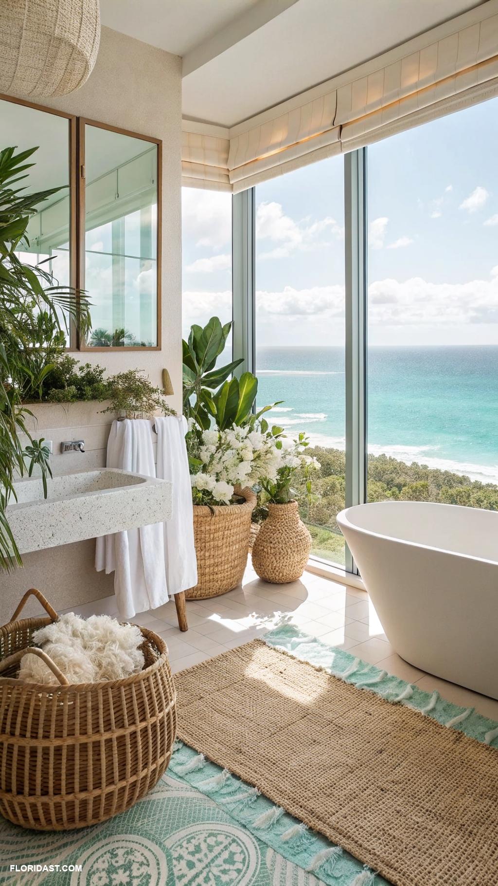 coastal master bathroom ideas Woven textures for a tropical feel