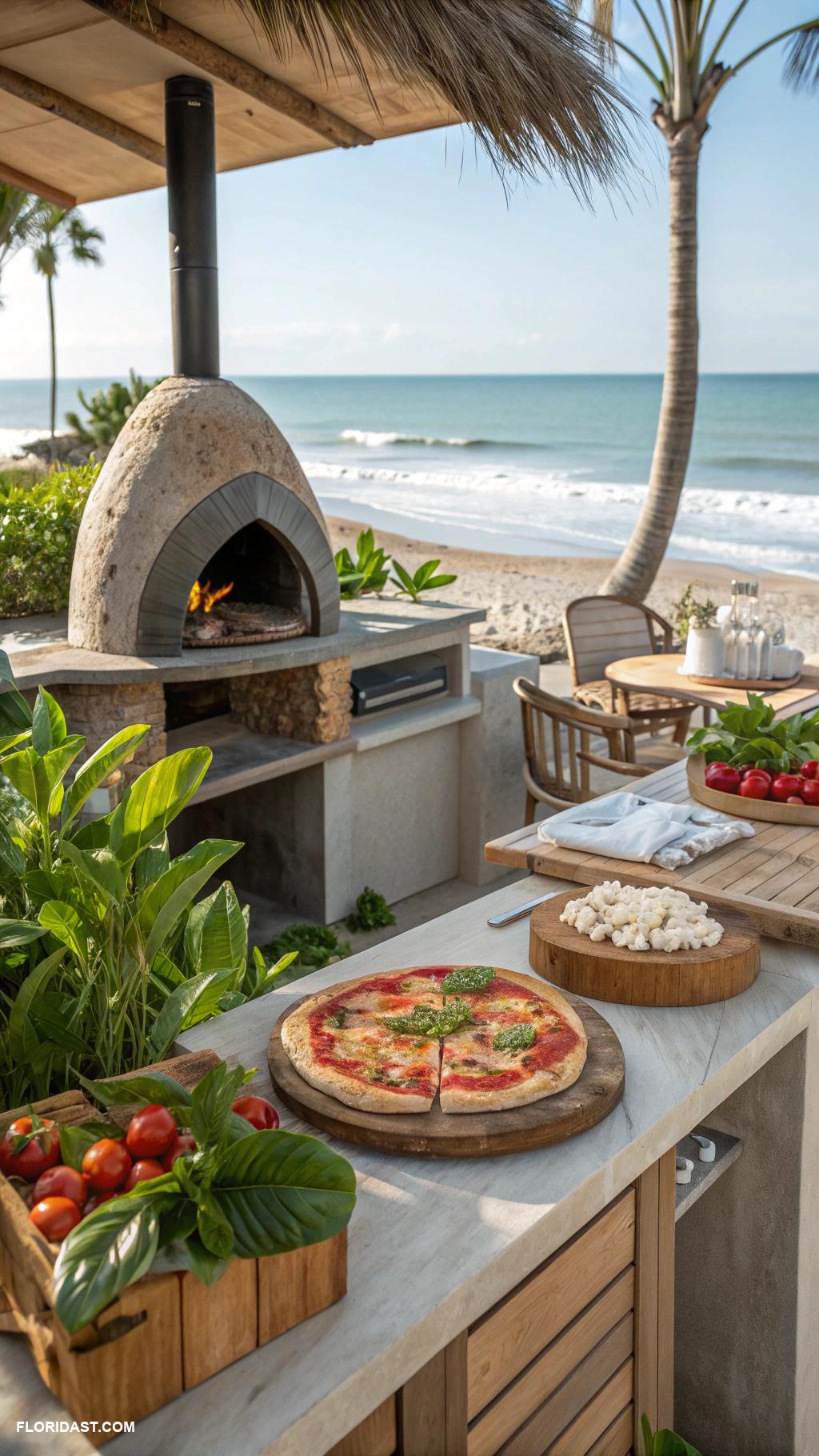 coastal outdoor kitchens Beachfront outdoor pizza oven