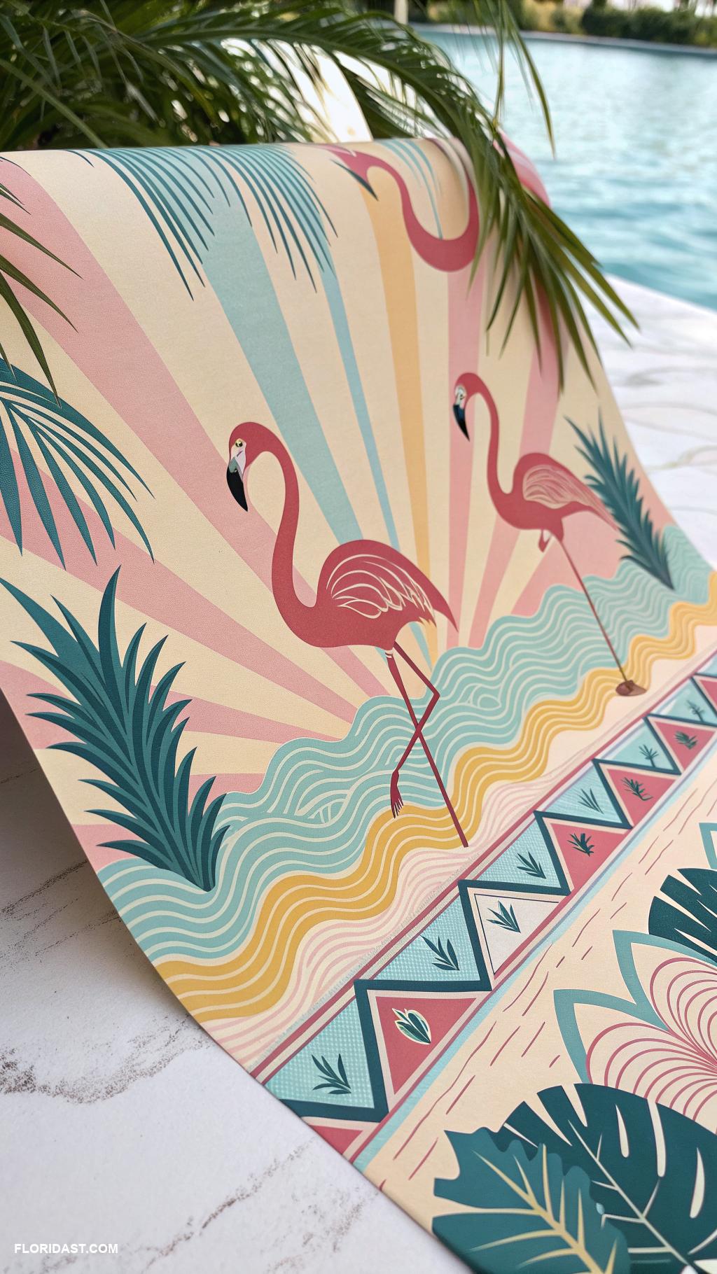 flamingo wallpaper ideas Art Deco style flamingo patterns