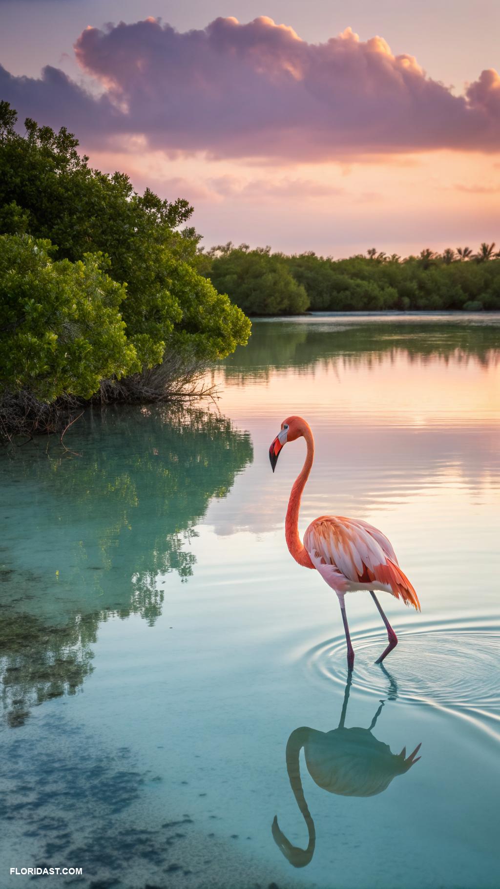 flamingo wallpaper ideas Flamingo reflections in calm water