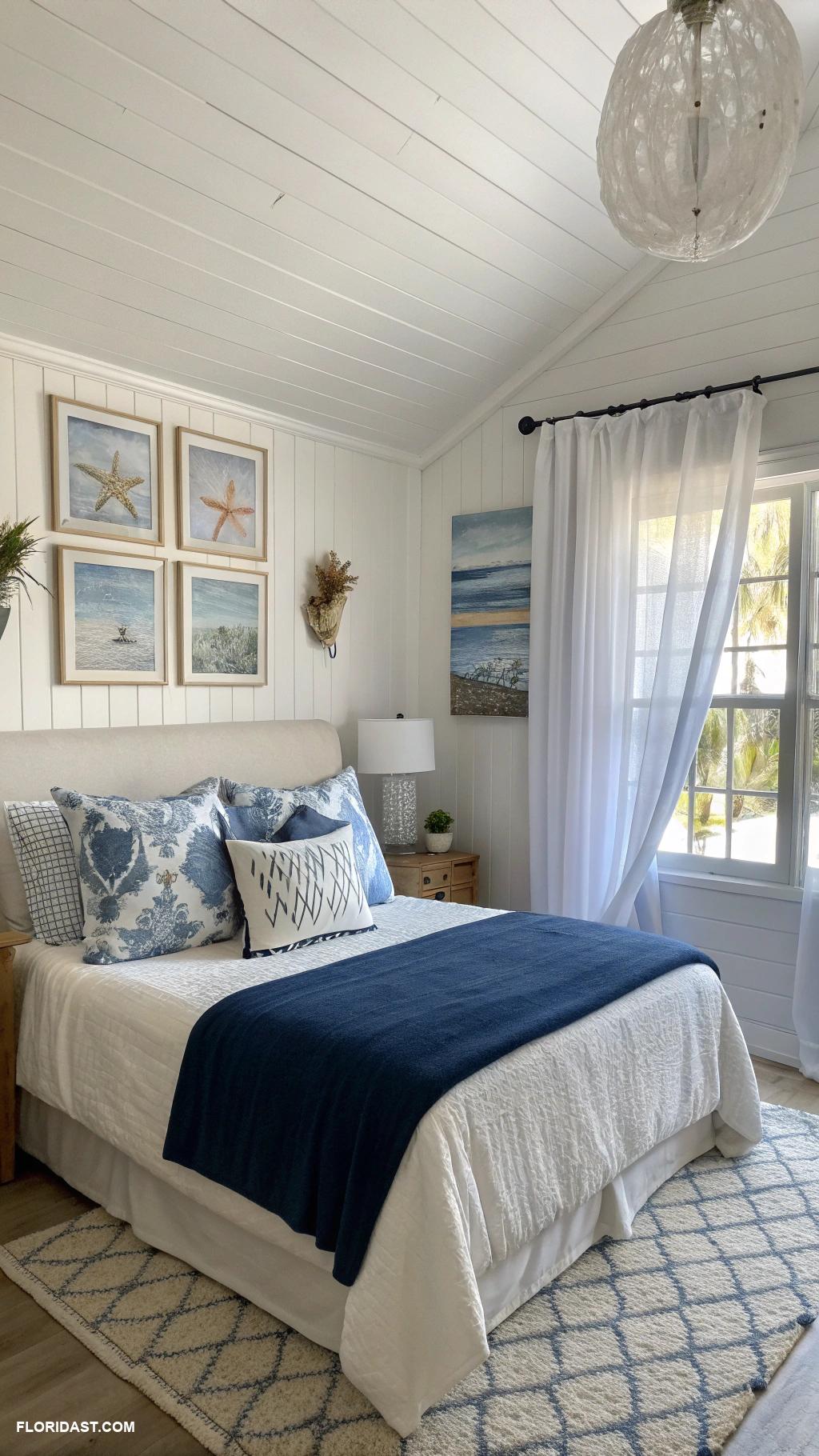 island bedroom ideas Nautical blue and white color scheme