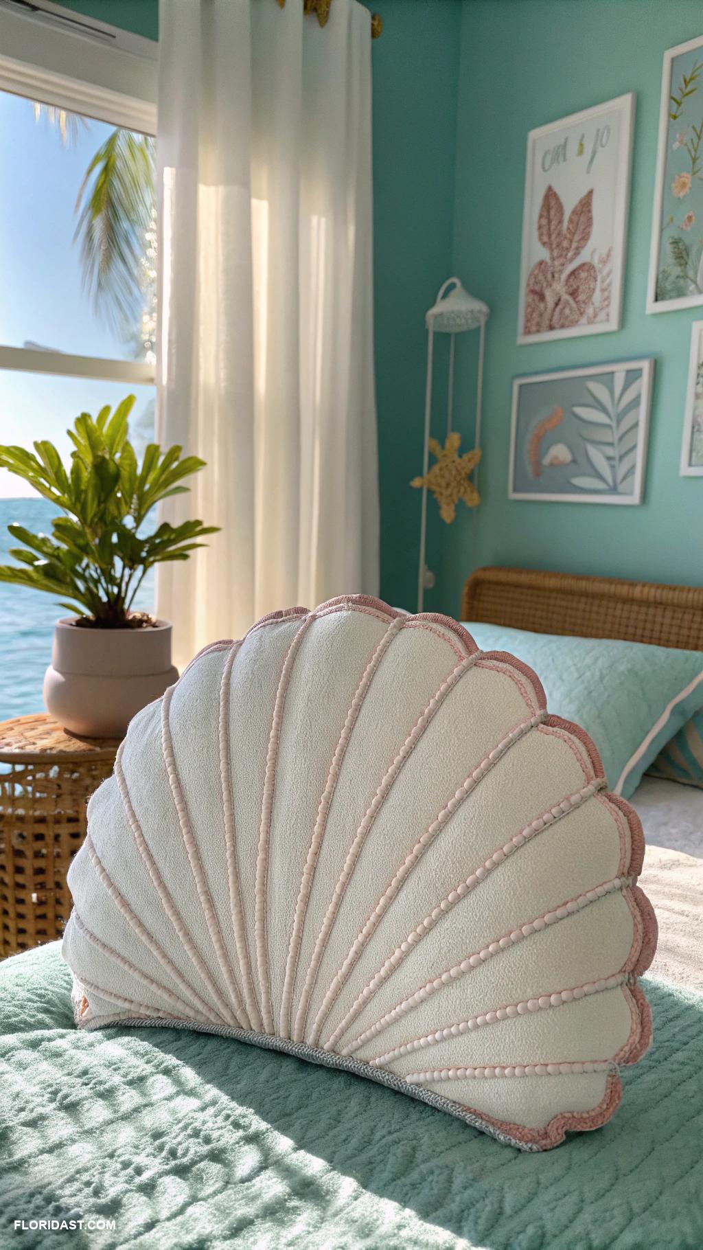 island bedroom ideas Seashell decorative pillows