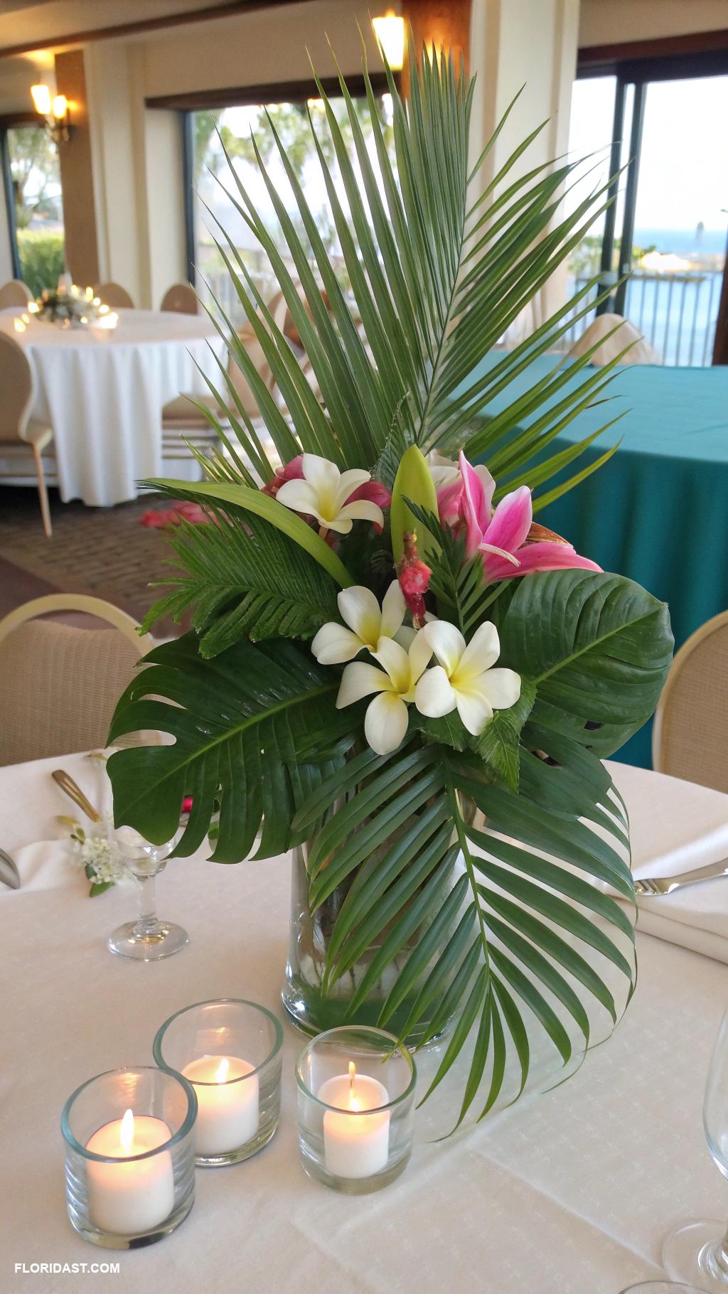 palm tree home decor ideas Palm frond centerpieces for dining table