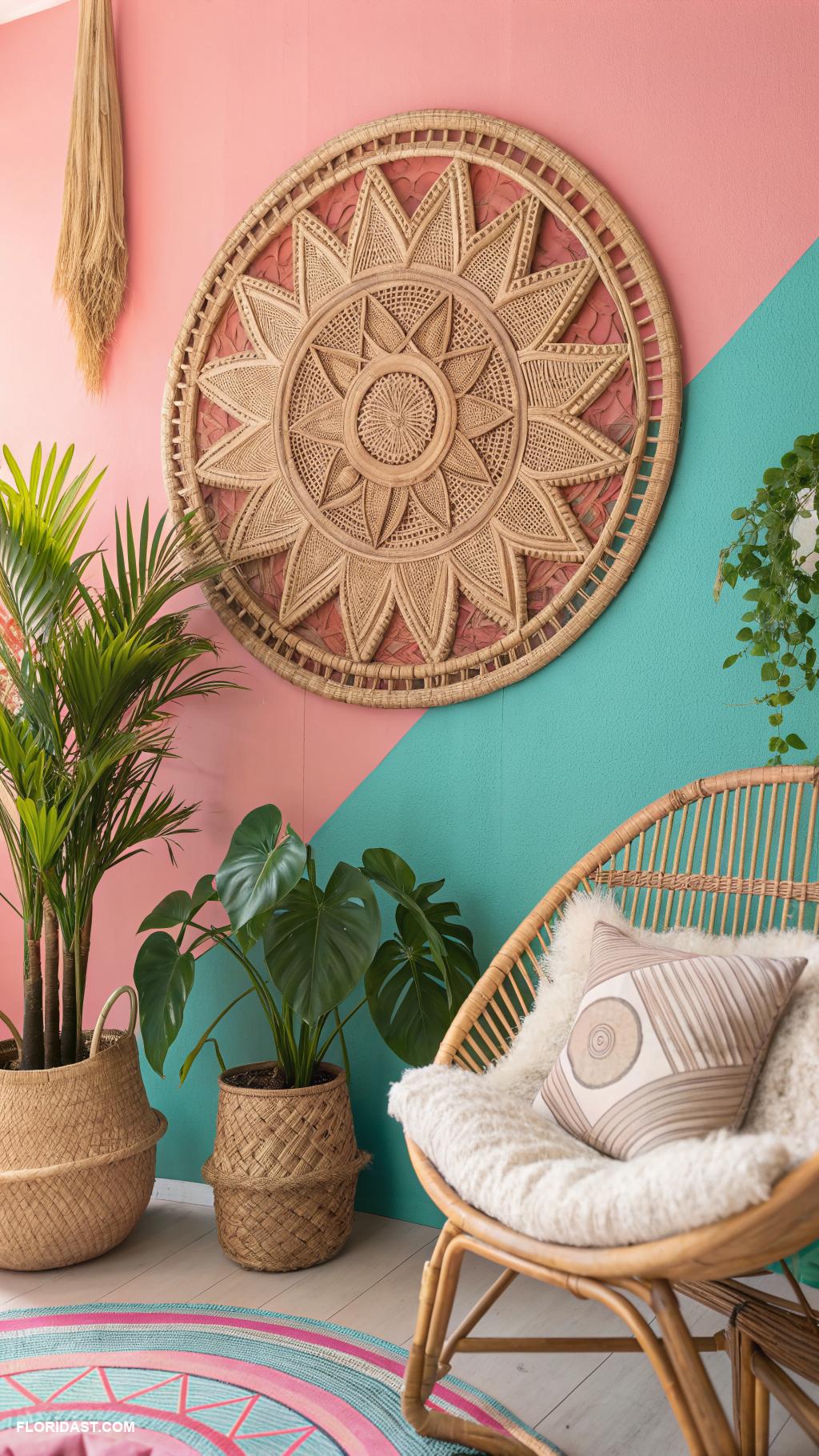 rattan furniture Artisan rattan wall decor for vibrant interiors