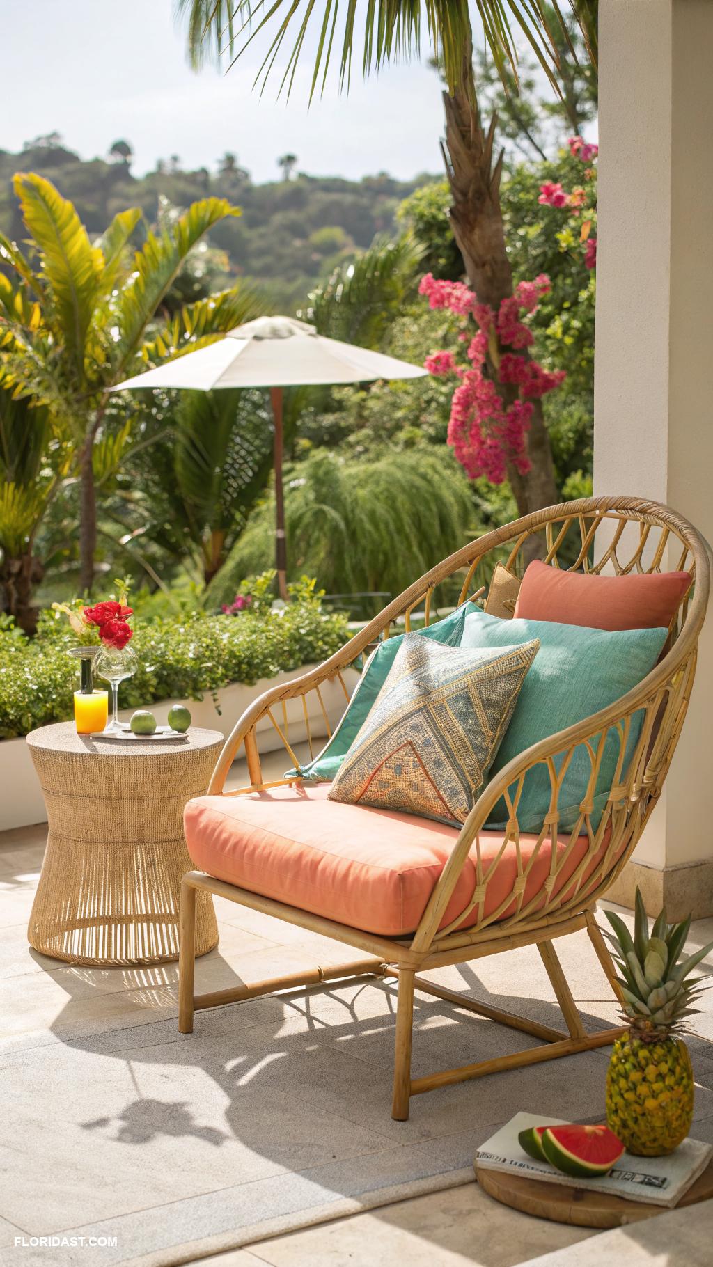rattan furniture Tropical rattan lounge chairs for outdoor living