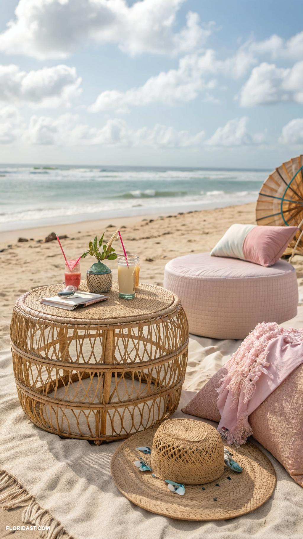 rattan furniture Woven rattan coffee tables for beach vibes