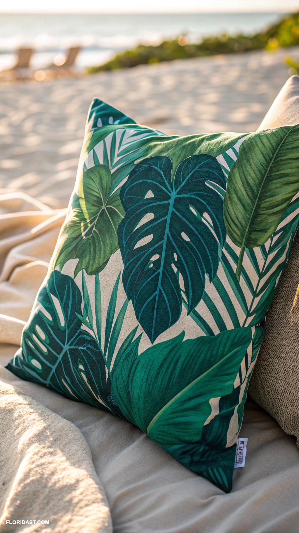 tropical bedding ideas Lush greenery inspired throw pillows