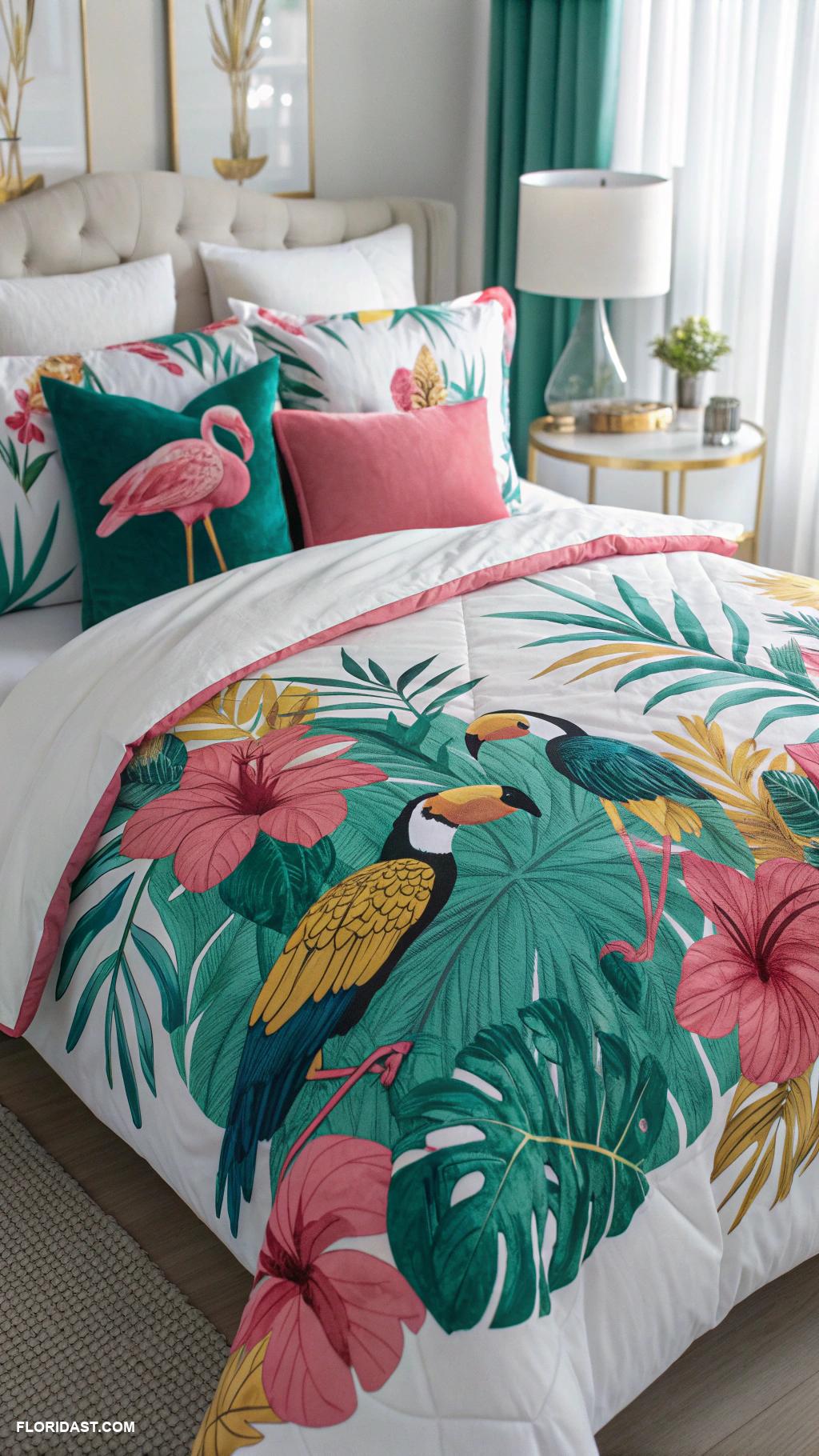 tropical bedding ideas Tropical animal prints in comforters