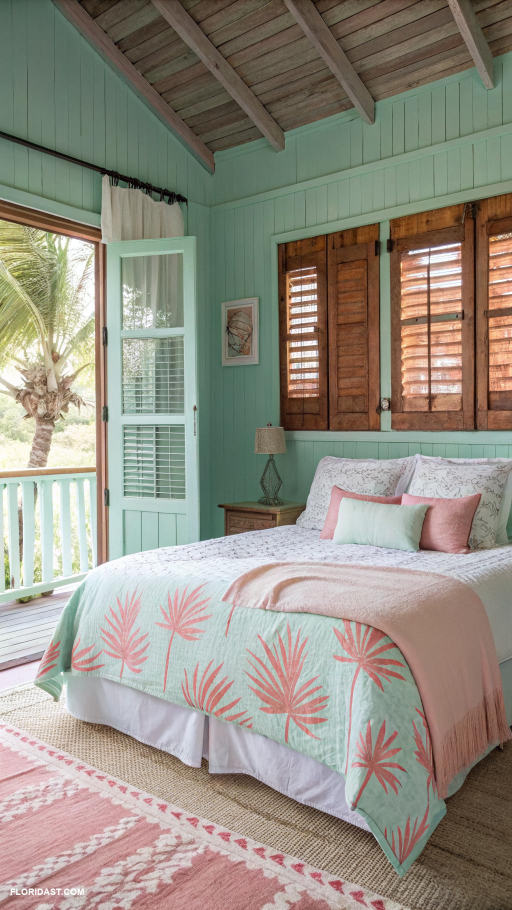 tropical bedrooms Shuttered windows for coastal charm