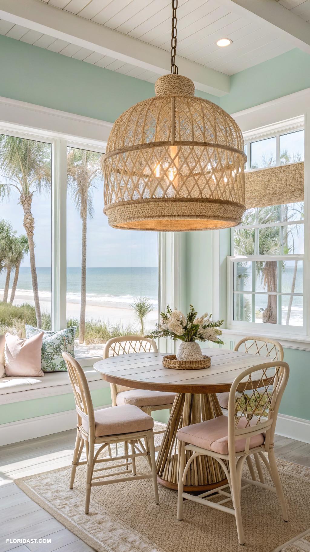 beachy dining room Hanging pendant lights for an airy ambiance
