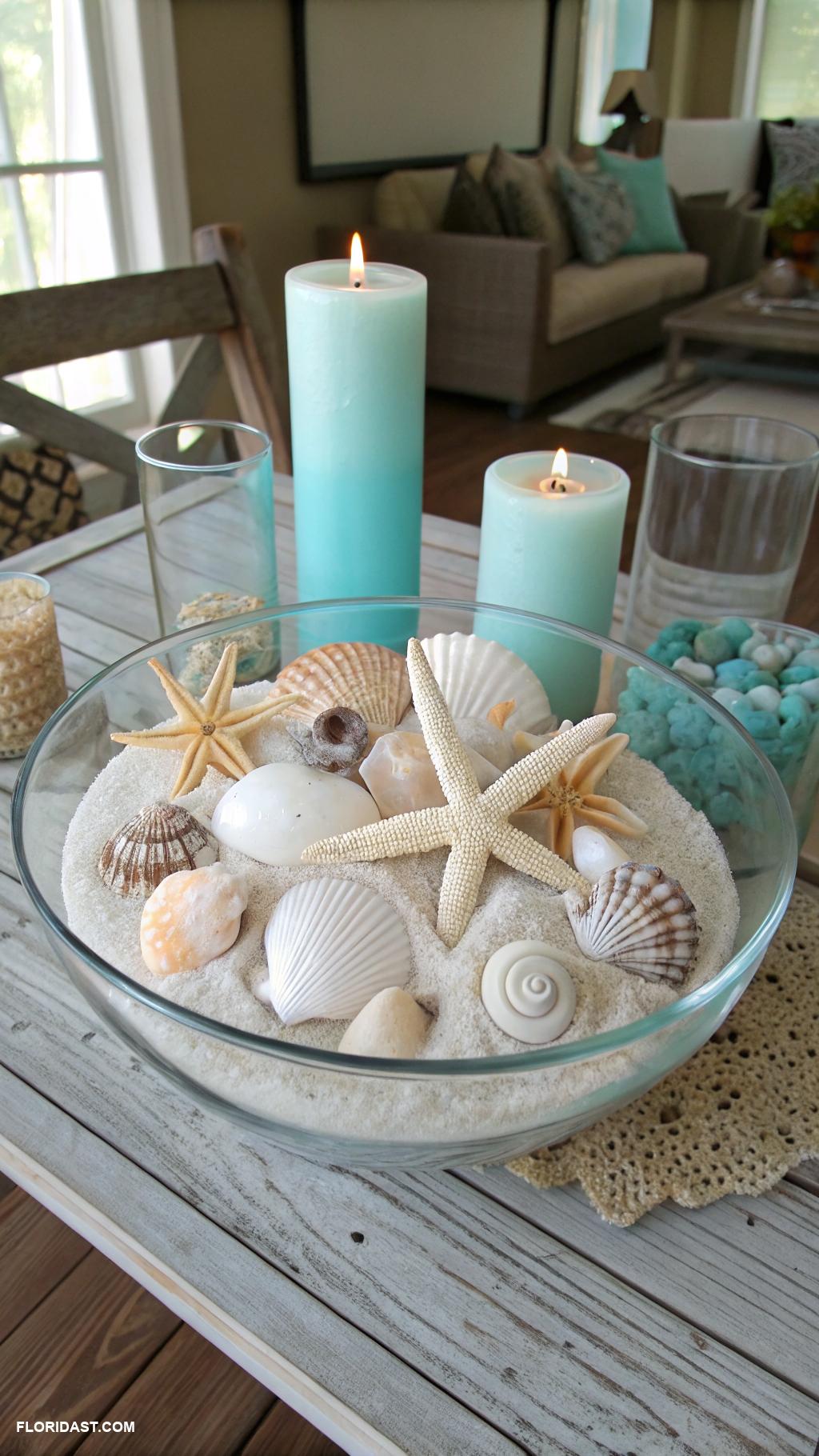 beachy dining room Seashell decor for a nautical touch