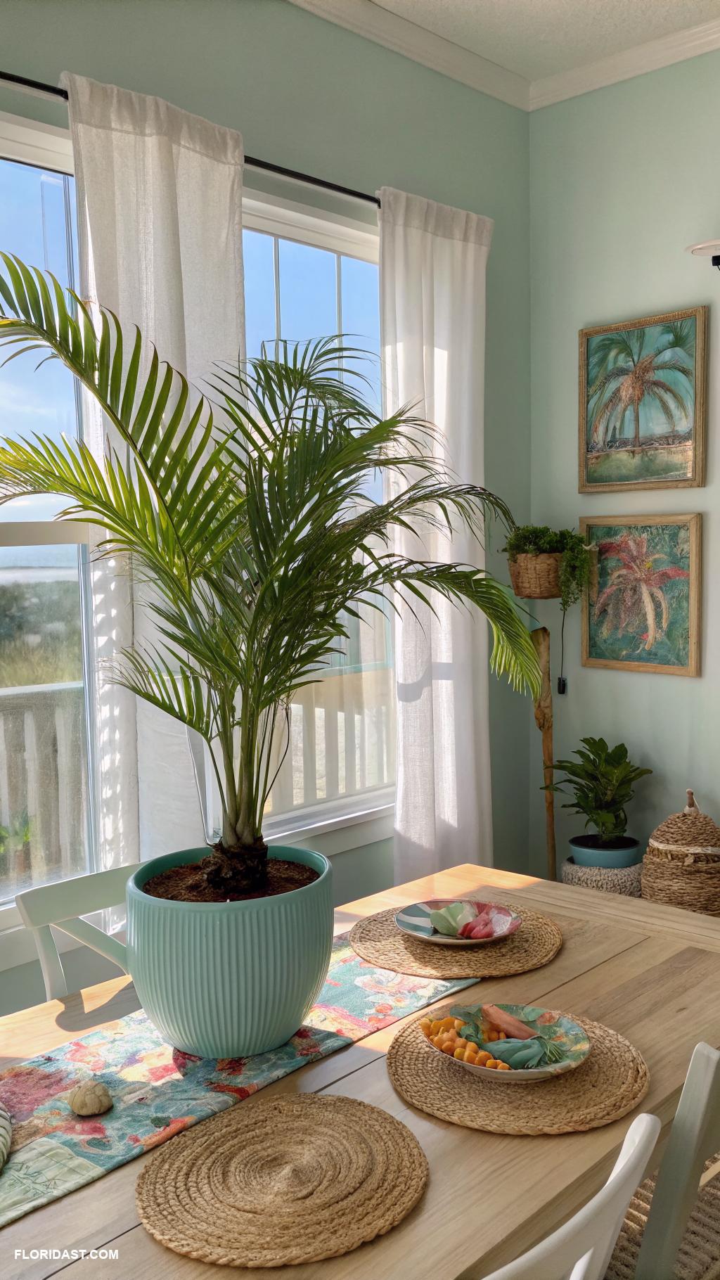 beachy dining room Tropical plants to bring the outdoors in