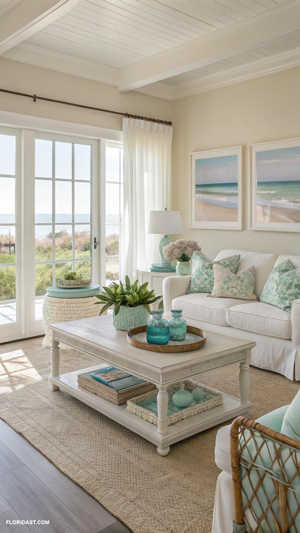 beachy room Sea glass accents for a subtle touch