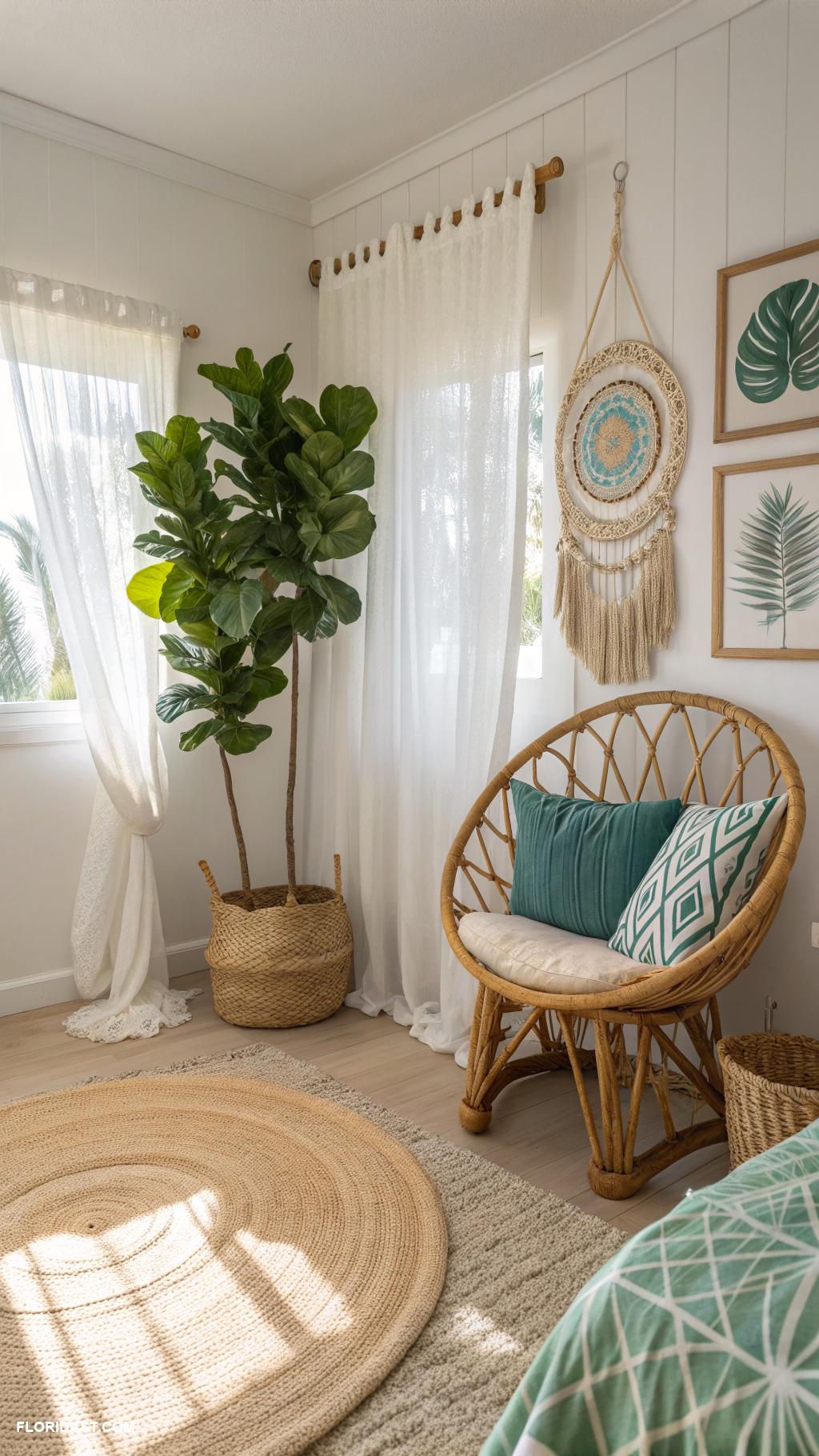 boho beachy bedroom ideas Potted plants for fresh greenery indoors