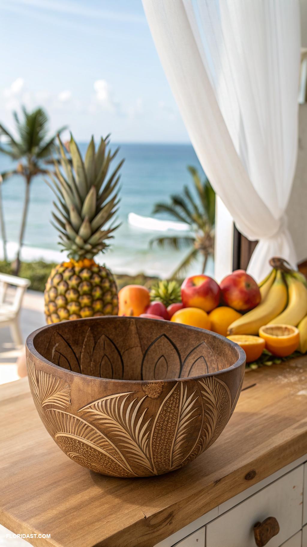 coastal boho kitchen Coconut shell kitchen accessories