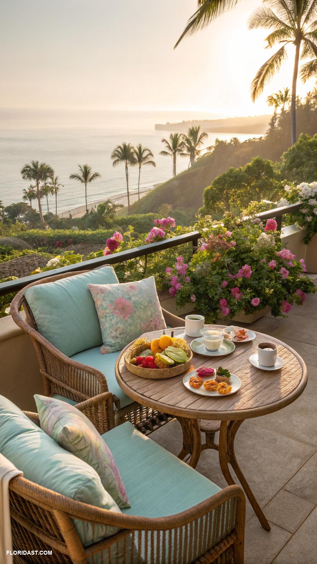 coastal breakfast nooks Cozy patio with sunrise breakfasts