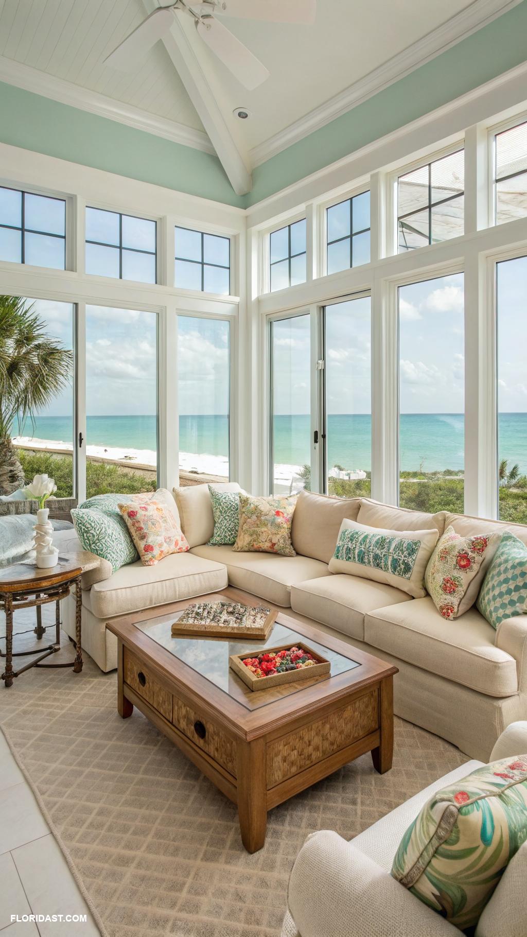coastal sun rooms Family sun room with games and activities
