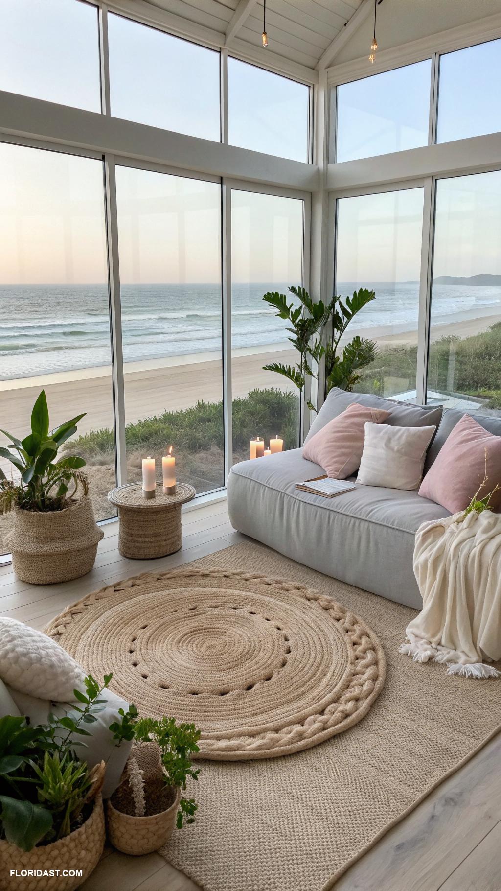 coastal sun rooms Meditation sun room with calming atmosphere