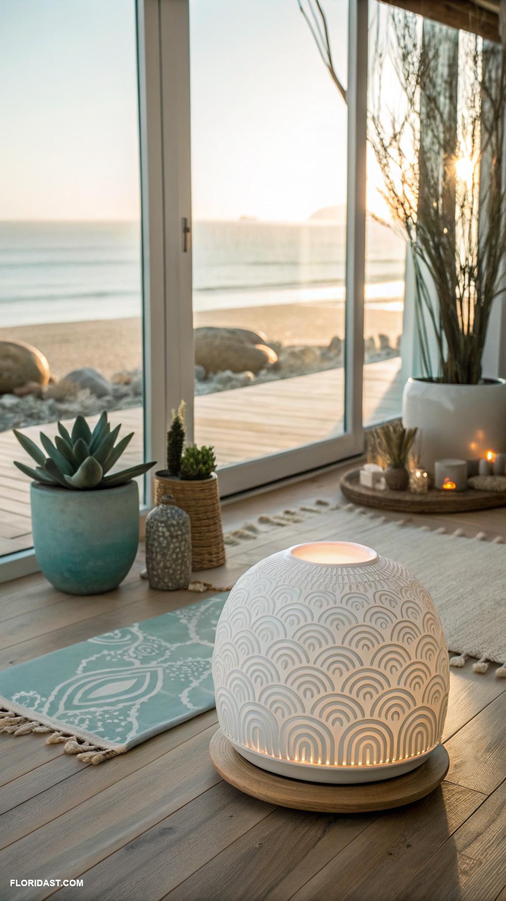 coastal yoga rooms Essential oil diffusers for relaxation