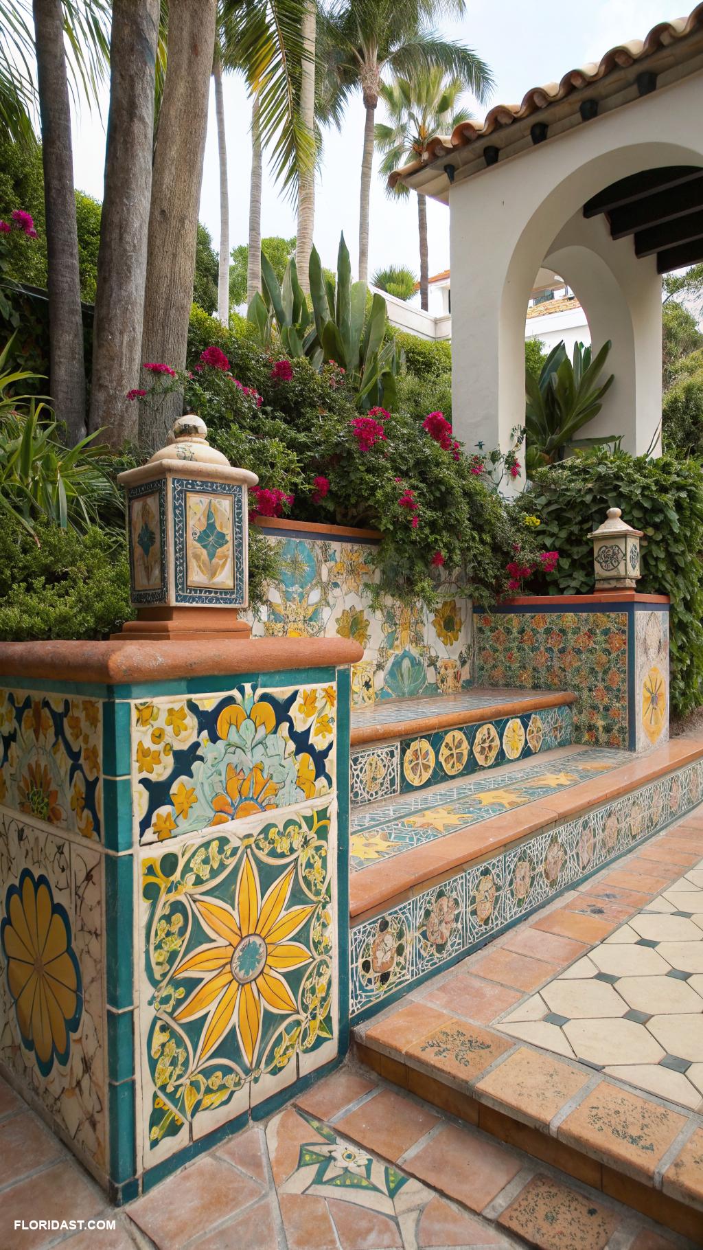 hacienda style homes Decorative tile work and intricate mosaics
