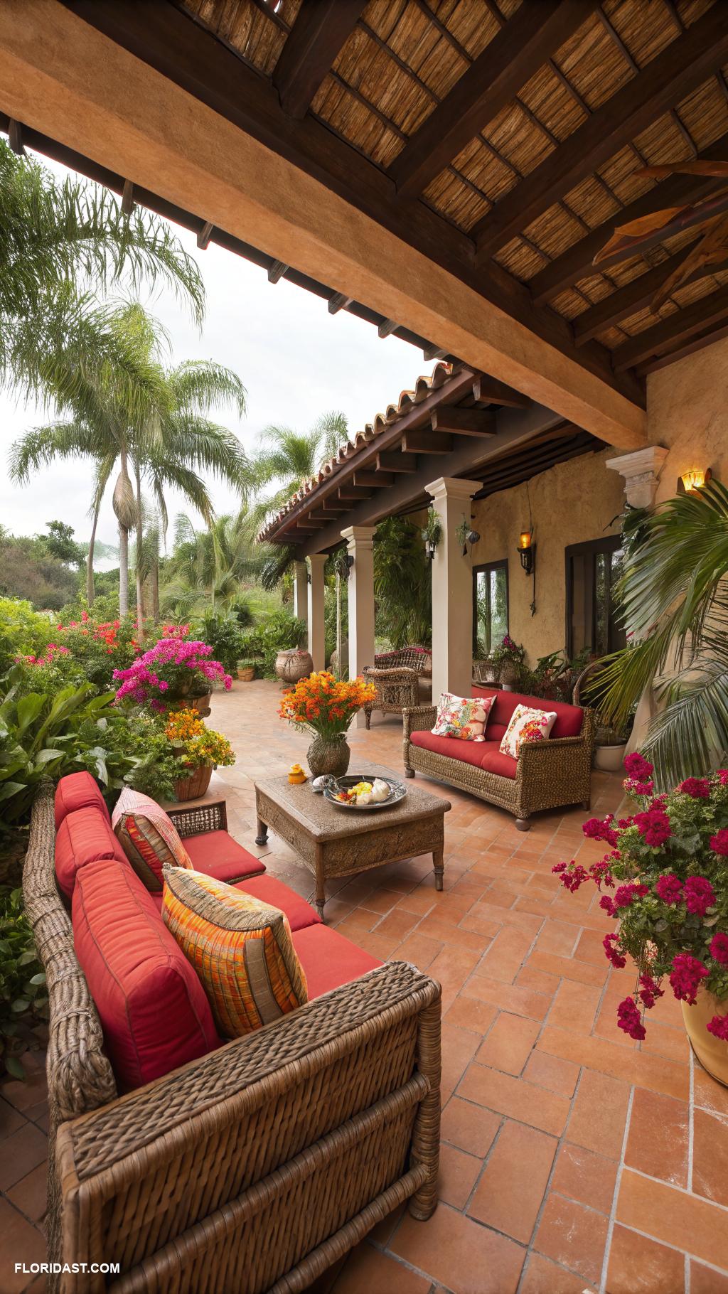 hacienda style homes Lively outdoor spaces for entertaining guests
