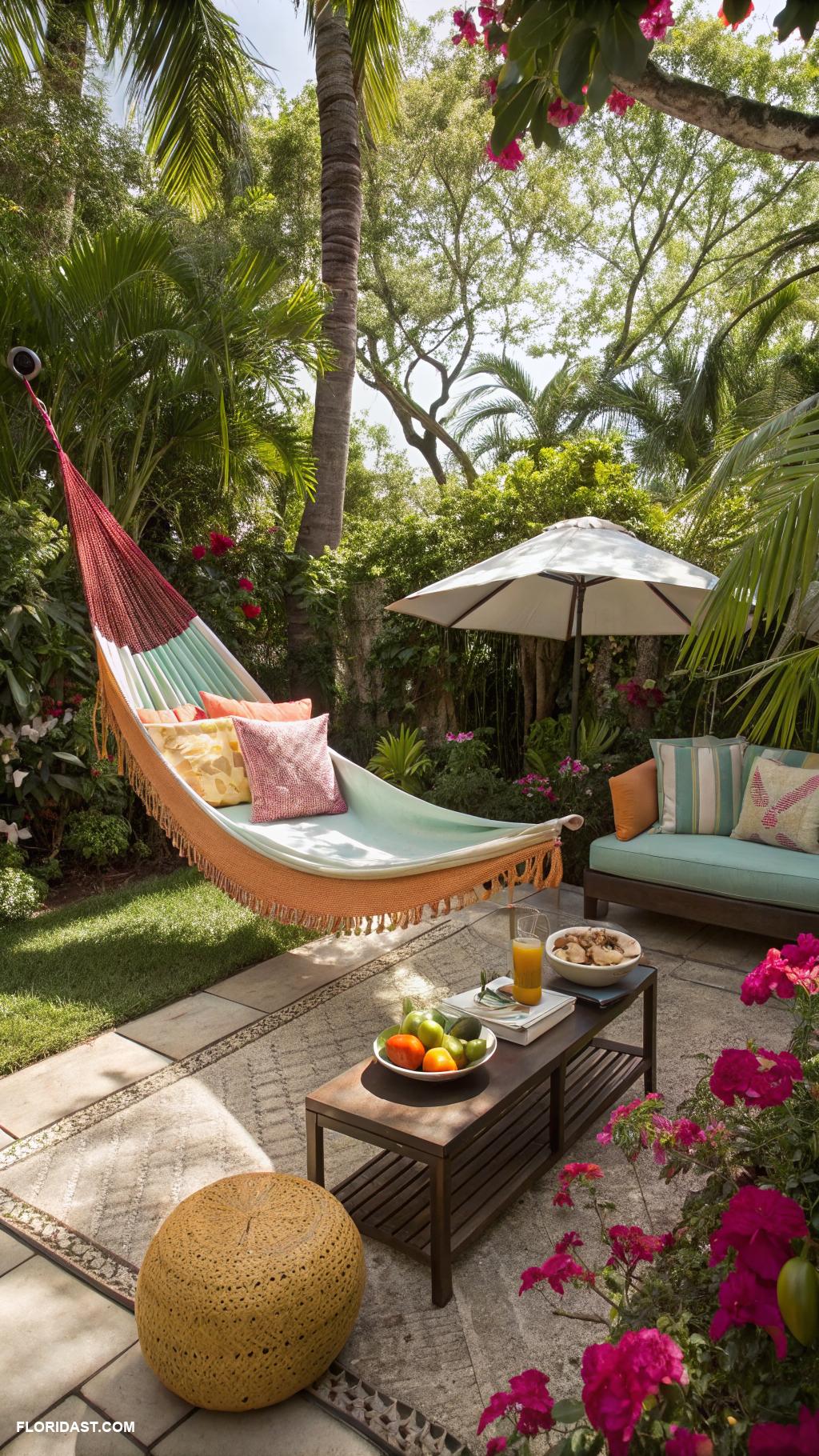 tropical backyard Create a hammock lounge area