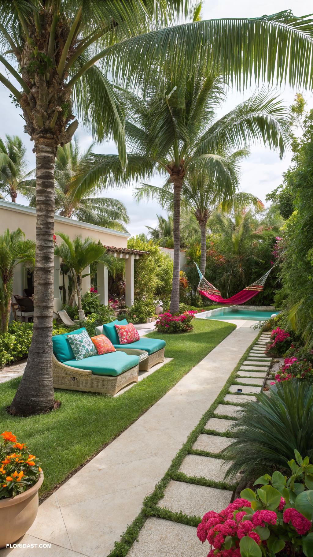 tropical backyard Install a palm tree garden